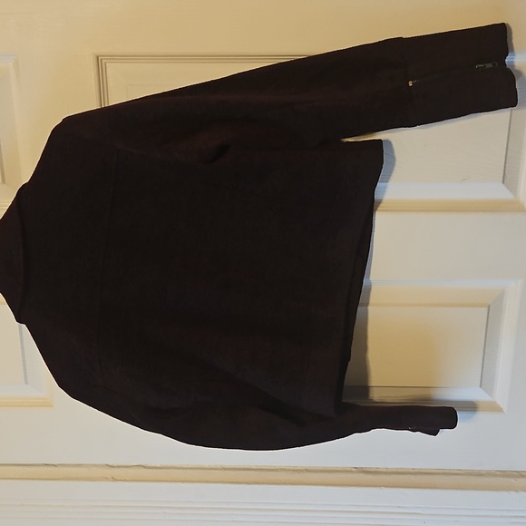 Cupcakes and Cashmere Women’s Burgundy Black Moto Jacket Zip M Asymmetrical - Picture 5 of 7